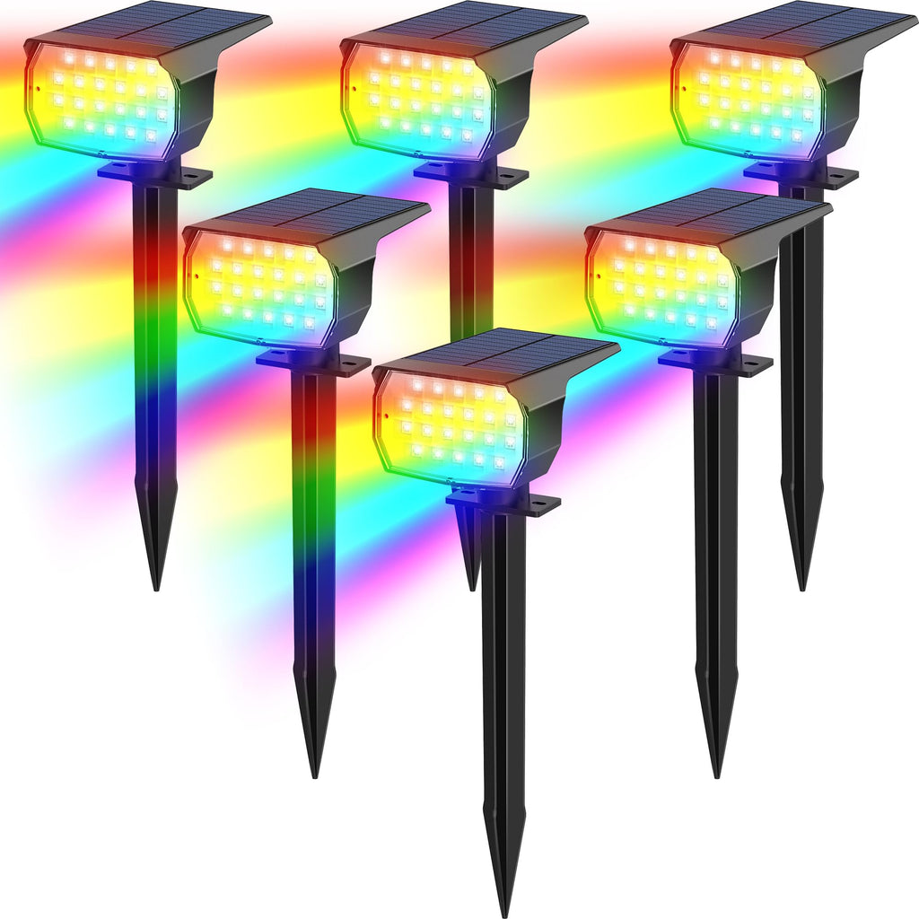 Tadyreal Solar Spot Lights Outdoor 10 Pack, [46 LED/3 Modes] Solar Landscape Spotlights Waterproof, 2-in-1 Auto On/Off Solar Powered Lights for Outside Yard Garden Wall Pathway(Cool White)