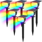 Tadyreal Solar Spot Lights Outdoor 10 Pack, [46 LED/3 Modes] Solar Landscape Spotlights Waterproof, 2-in-1 Auto On/Off Solar Powered Lights for Outside Yard Garden Wall Pathway(Cool White)