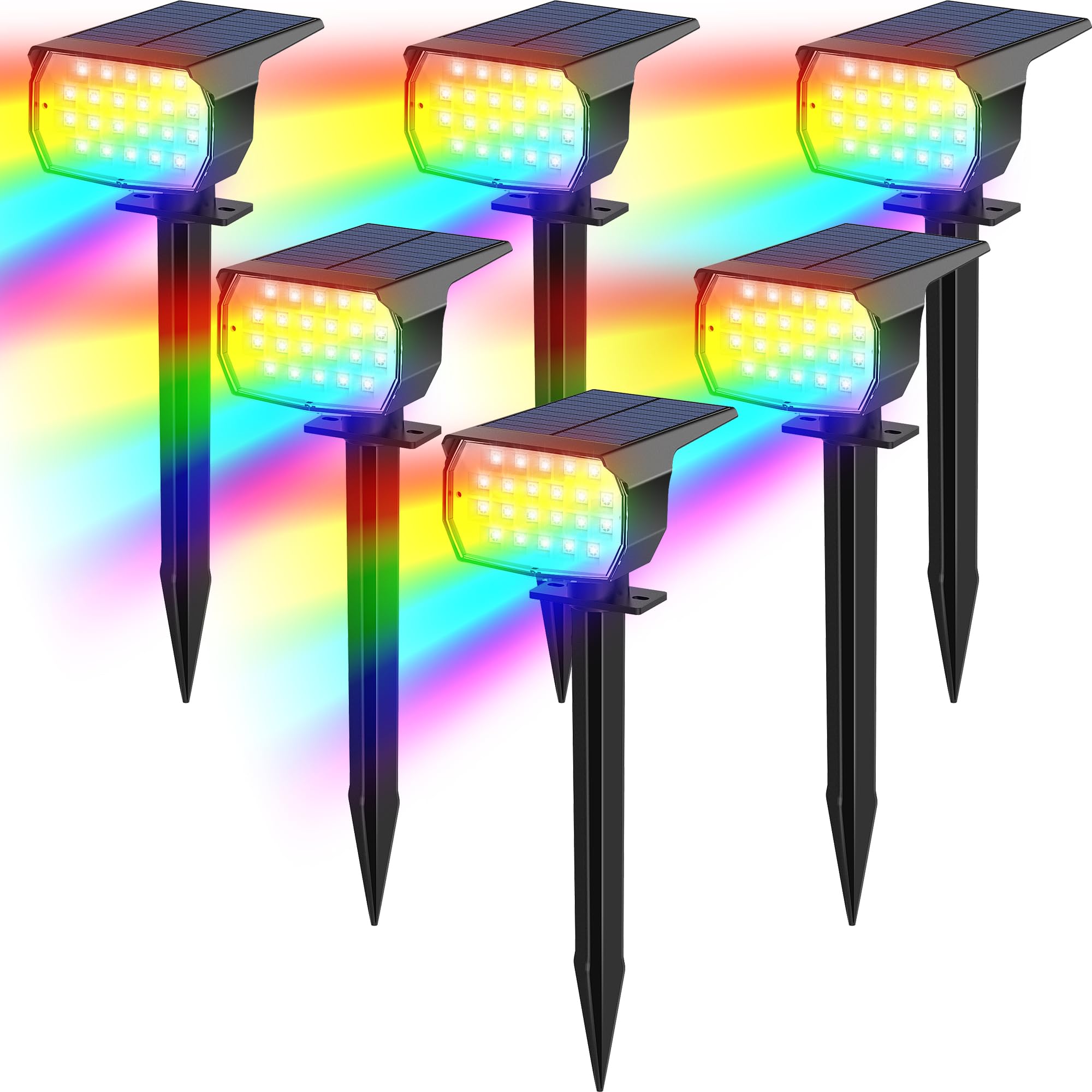 Tadyreal Solar Spot Lights Outdoor 10 Pack, [46 LED/3 Modes] Solar Landscape Spotlights Waterproof, 2-in-1 Auto On/Off Solar Powered Lights for Outside Yard Garden Wall Pathway(Cool White)
