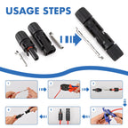Usngsny 16 PCS Solar Panel Connectors, Male/Female IP67 Waterproof 1000V 30A Solar Cable Connectors (8 Pairs) with 2 Spanners（10AWG）