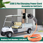 YUXIVCNE ST-031016-PT Charging Power Cord Replacement for Evolution ICON EV Golf Carts, 120V 3 Pin Charge Cable Assembly Replace 2.04.0620