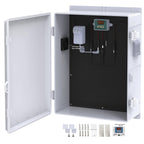 Akwscyby Outdoor Electrical Box, Waterproof Electrical Junction Box IP65 ABS Plastic Enclosure with Fan & Thermostat, Mounting Plate and Hinged Lid (18.1" Hx 12.5" L x 6.3" W)