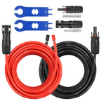 10AWG Solar Extension Panel Cable - 50FT Solar Wire with Waterproof Female and Male Connector and Solar Panel Adaptor Kit Tool PV Wire for RV, Home, Boat, Solar Panels(50feet Red + 50feet Black)