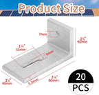 L Foot Solar Mount,Aluminum Alloy Photovoltaic Solar Panel Mounting L Brackets for Roof PV System Waterproof & Weather Proof,Strong Load (20PCS)