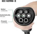 Portable Electric Car Charger Type 2 with NEMA 5-15 Plug, 8-16Amp,110VAC, Delayed Charging 1-12hr, 5m(16.4ft)