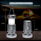 SZJIEIFR Solar Camping Lantern with Fan & Phone Charger, Portable Rechargeable Power for Hurricanes, Emergency, Power Outage and Camping Gear, Silver