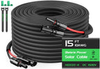 Bateria Power 10AWG 30FT Solar Panel Extension Cable, Flame Retardant Protective Sleeving Twin Wire 10 Gauge Solar Cable with IP68 Female & Male Waterproof Connectors, Dust Caps for Home, RV