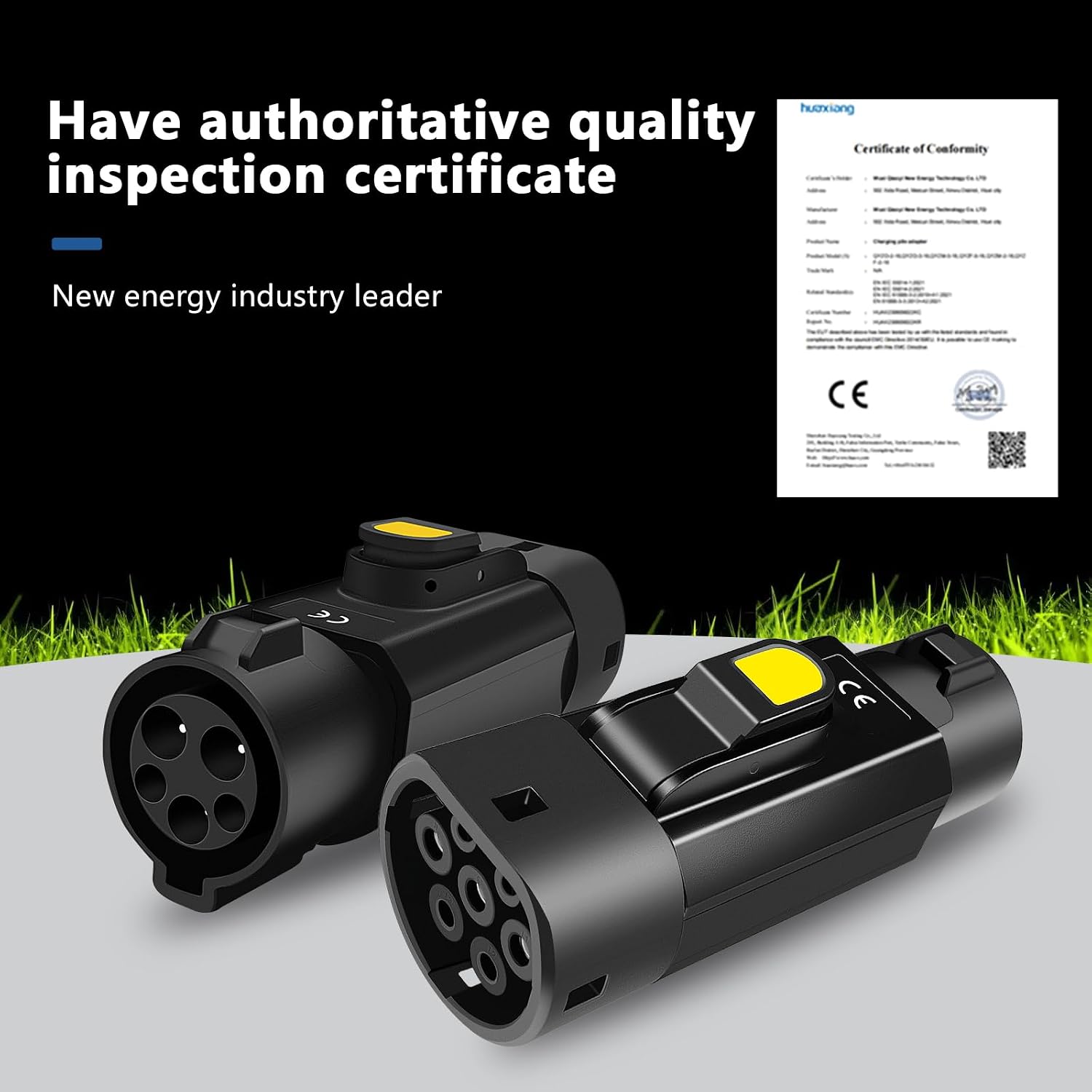 Type 1 to Type 2 EV Charging Adapter 32A 7KW SAE J1772 Charger to IEC 62196 Electric Vehicles Charging Converter (Regular Version)