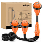Nilight EV Adapter Cord 30 Amp to 50 Amp 4 Prong Pure Copper New Dryer Outlet to EV Plug Conversion Heavy Duty 10 Gauge Wire Nema 14-30P to 14-50R 30M/50F for Level 2 EVs Using