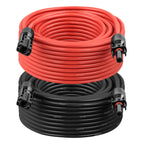 10AWG Solar Extension Cable 5FT – 2 Pack Red & Black PV Wire with Solar Connectors, 84-Strand Tinned Copper, Dual XLPE Insulated, Outdoor UV-Resistant Cable for RV, Inverter, Battery