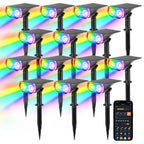 Linkind Smart Solar Spot Lights Outdoor SL5C, Solar Lights Outdoor Spotlight Cool/Warm White/Color Changing, APP/Voice Control IP67 Landscape Lighting for Yard, Garden, Pathway(2 Pack)