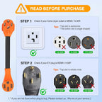 Nilight EV Adapter Cord 30 Amp to 50 Amp 4 Prong Pure Copper New Dryer Outlet to EV Plug Conversion Heavy Duty 10 Gauge Wire Nema 14-30P to 14-50R 30M/50F for Level 2 EVs Using