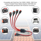 Anderson Y Splitter Cable 1 to 4 Solar Panel Branch Parallel Adapter | Compatible with GZ, High Power Pole Port Connector, for Solar Generator Power Station 18.5 Inch