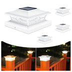 VOLISUN Solar Post Cap Lights: 8 - Pack Outdoor Deck Post Cap Lights White for Dock Fence Waterproof 2 Color Modes,4x4/6x6 Wooden/Vinyl Posts