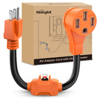 Nilight EV Adapter Cord 30 Amp to 50 Amp 4 Prong Pure Copper New Dryer Outlet to EV Plug Conversion Heavy Duty 10 Gauge Wire Nema 14-30P to 14-50R 30M/50F for Level 2 EVs Using