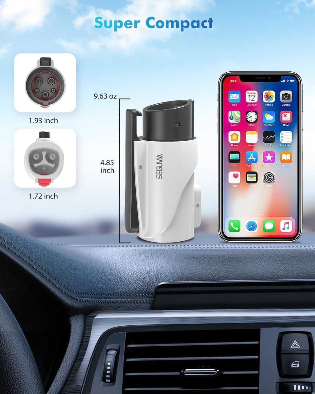 NACS to J1772 Adapter, Max 80Amp 250V J1772 EV Charging Adapter to Tesla Charger, Compatible with Tesla High Power Wall Connector, Home Mobile Chargers, Destination Charger, Suits for SAE J1772 EVs