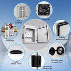 Outdoor Electrical Box with Thermostat and Fan, Cold-Rolled Steel Plate, Aluminum Alloy Back Beam, One-Piece Ventilation Design, IP65 Waterproof, Wall/Pole Mounted. (17.8" x 14" x 7.9")