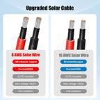 8 AWG Solar Extension Cable 50FT Black + 50FT Red, 8 Gauge Solar Panel Wire Male to Female Tinned Copper Wire for Solar Panel, Automotive, RV, Boat, Outdoors