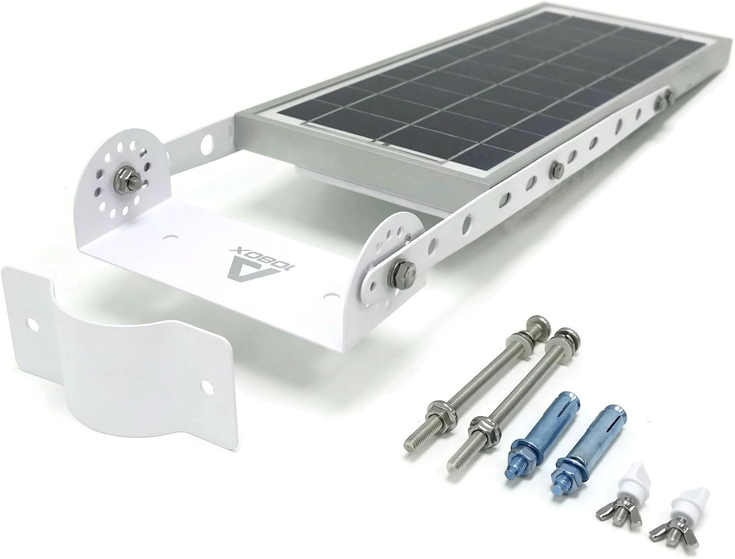 Alpha 1080X Solar Street Light Motion Sensor 3-Mode Street Lamp Dusk to Dawn Dimmable Waterproof Max Pole Diameter 3", Cool White LED