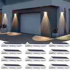 Solar Fence Lights Outdoor - 2700/4000/6000K 3 Mode, 8 Pack Solar Fence Lights Outdoor Waterproof LED, Fence Light Solar Powered for Outside, Backyard, Railing, Step, Patio,Wall and Home Improvement