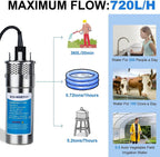 ECO-WORTHY 400W Solar Well Pump Kit, 24V Stainless Steel Deep Well Solar Pump System with 30 Lithium Battery, Controller and Cable for Garden, Tank, Farm, Delivered in Multiple Packages