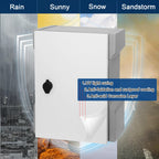 TRWUDRFA Outdoor Electrical Box with Thermostat and Fan - DIY Electrical Junction Box One-Piece Ventilation Design, Cold Rolled Steel, IP65 Waterproof, Wall/Pole Mounted (24" x 17.7" x 8.7")