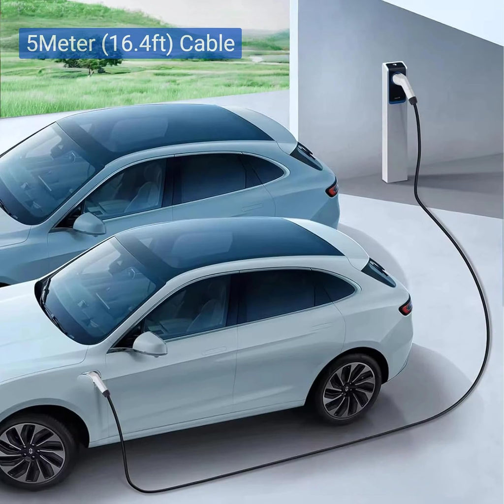 Type 2 Male to Type 1 Female EV Charging Cable, Mode 3 EV Charger for J1772 EVs, 32A 7kW Single Phase, 5m(16.4ft)