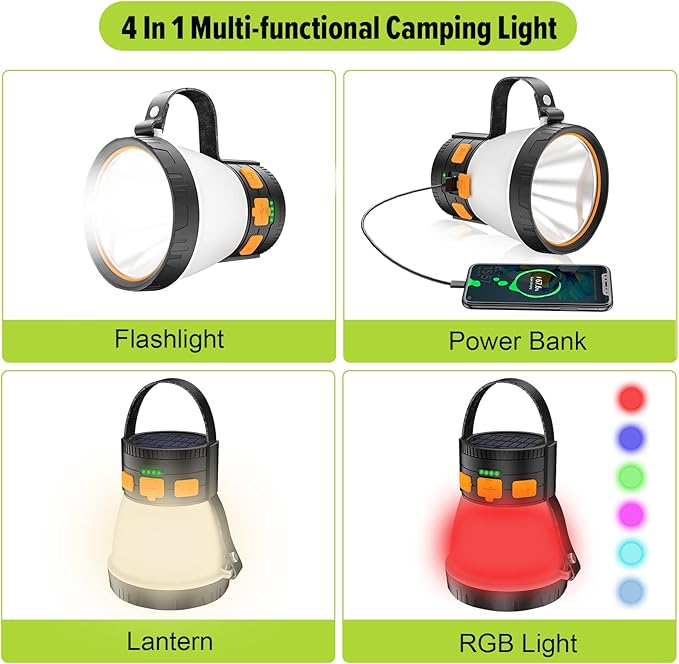 Lanterne de camping LED, 1500 lumens