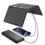 Ecosonique 30W Portable Foldable Solar Panel Charger with USB-C & USB-A