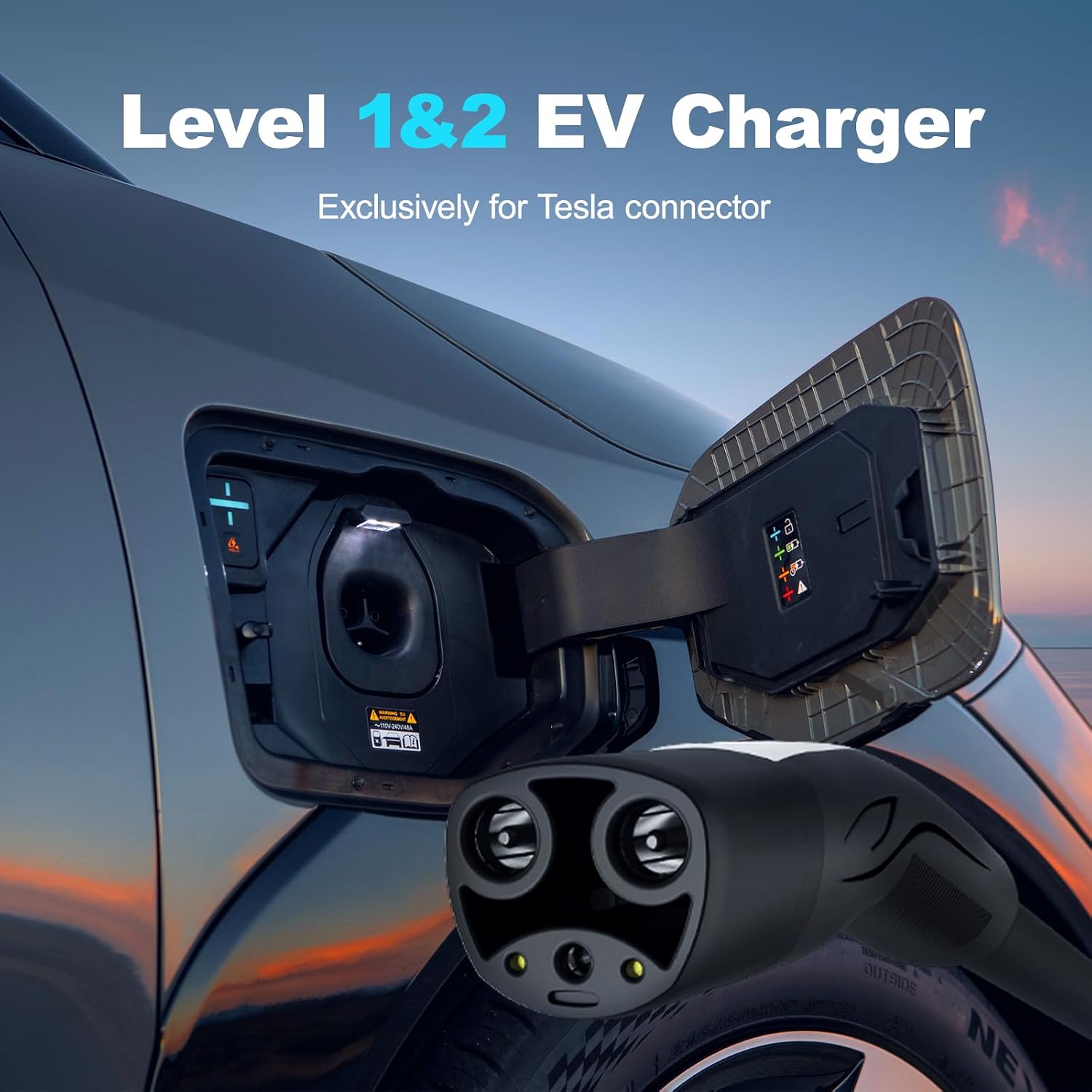 Level 1&2 Tesla Charger 2026 Upgraded, Level 1 ev Charger for Tesla with 20FT Cable, 3.5KW 16Amp, 110V-240V, NEMA 6-20 & 5-15, NACS Connector, Portable Electric Car Charger for Tesla Models Y/X/3/S