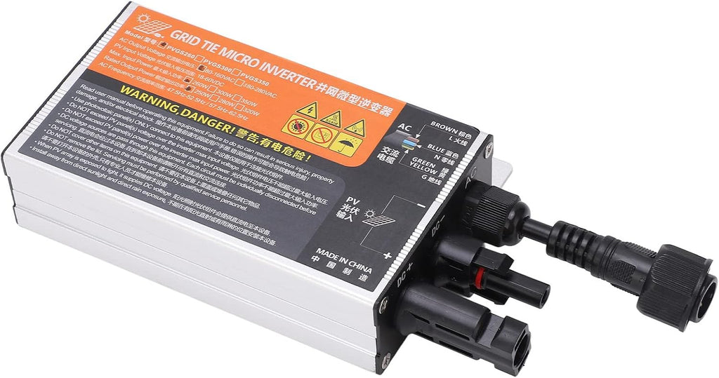 Solar PV Micro Inverter 260W, 18-60V to 120V 230V Grid-Tie Inverter for Home Solar Power System, Compact Aluminum Alloy Microinverter with IP55 Rating