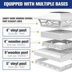 VOLISUN Solar Post Cap Lights: 8 - Pack Outdoor Deck Post Cap Lights White for Dock Fence Waterproof 2 Color Modes,4x4/6x6 Wooden/Vinyl Posts