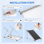 45" Solar Panel Mount Brackets Adjustable Solar Panel Tilt Mount Brackets for 100-400 Watts Solar Panel 2400Pa Windproof for Roof, RV, Ground, Boat and Off-Grid (Brackets)