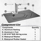 Otoolling 12 Pack Solar Racking Aluminum L Bracket with Flashing for Solar Panel Mounting PV Module Roof Racking Kit for Asphalt Shingle Composition Roofs Waterproof with EPDM Gasket Hardware(12inch)