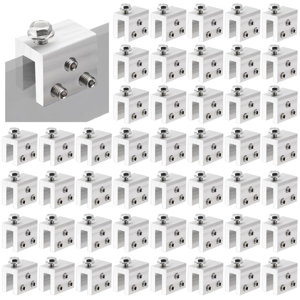 Racewill 48PCS Standing Seam Roof Clamps, Metal Roof Fixing Clamps, Racking Bracket for Solar Panel Module Installation, Starlink Base, Heat Cable and Snow Guard Attachment