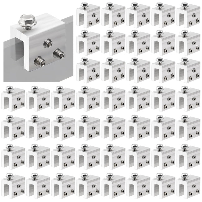 Racewill 48PCS Standing Seam Roof Clamps, Metal Roof Fixing Clamps, Racking Bracket for Solar Panel Module Installation, Starlink Base, Heat Cable and Snow Guard Attachment Hover Image