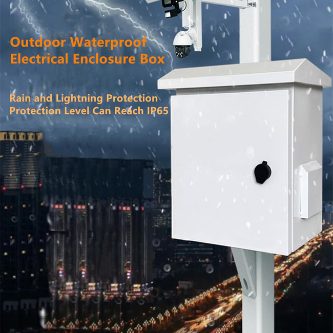Yeaborn Outdoor Electrical Box 20'' x 16'' x 8'' One-Piece Ventilation Design Electrical Enclosure Box IP65 Waterproof Electrical Cabinet Street Light Box with Wall Hanging and Pole Mounting Parts Main Image