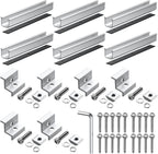 Anbte Solar Panel Bracket Kit, 6 Pcs 7.87 in Aluminium Solar Panel Mounting Rail 30mm/35mm Solar Panel End Clamps, Solar Panel Brackets for Metal Roof, Tin Roof, Flat Roof, Sheet Roof, RV, Silver