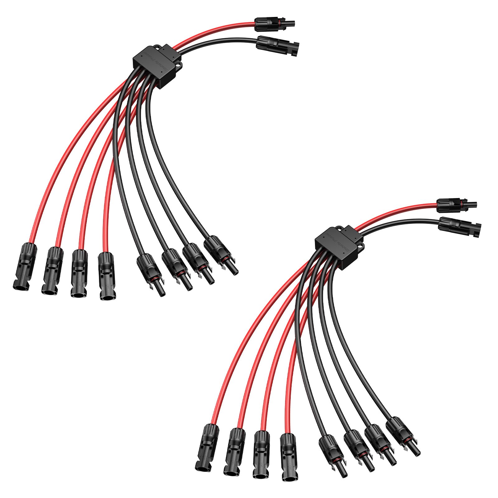 Bateria Power Solar Connectors for 2 Solar Panels, IP68 Waterproof Solar Panel Connectors Splitter, 4 to 2 Y Branch Parallel Adapter for Solar Cable Extension