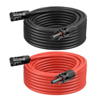 8 AWG Solar Extension Cable 50FT Black + 50FT Red, 8 Gauge Solar Panel Wire Male to Female Tinned Copper Wire for Solar Panel, Automotive, RV, Boat, Outdoors