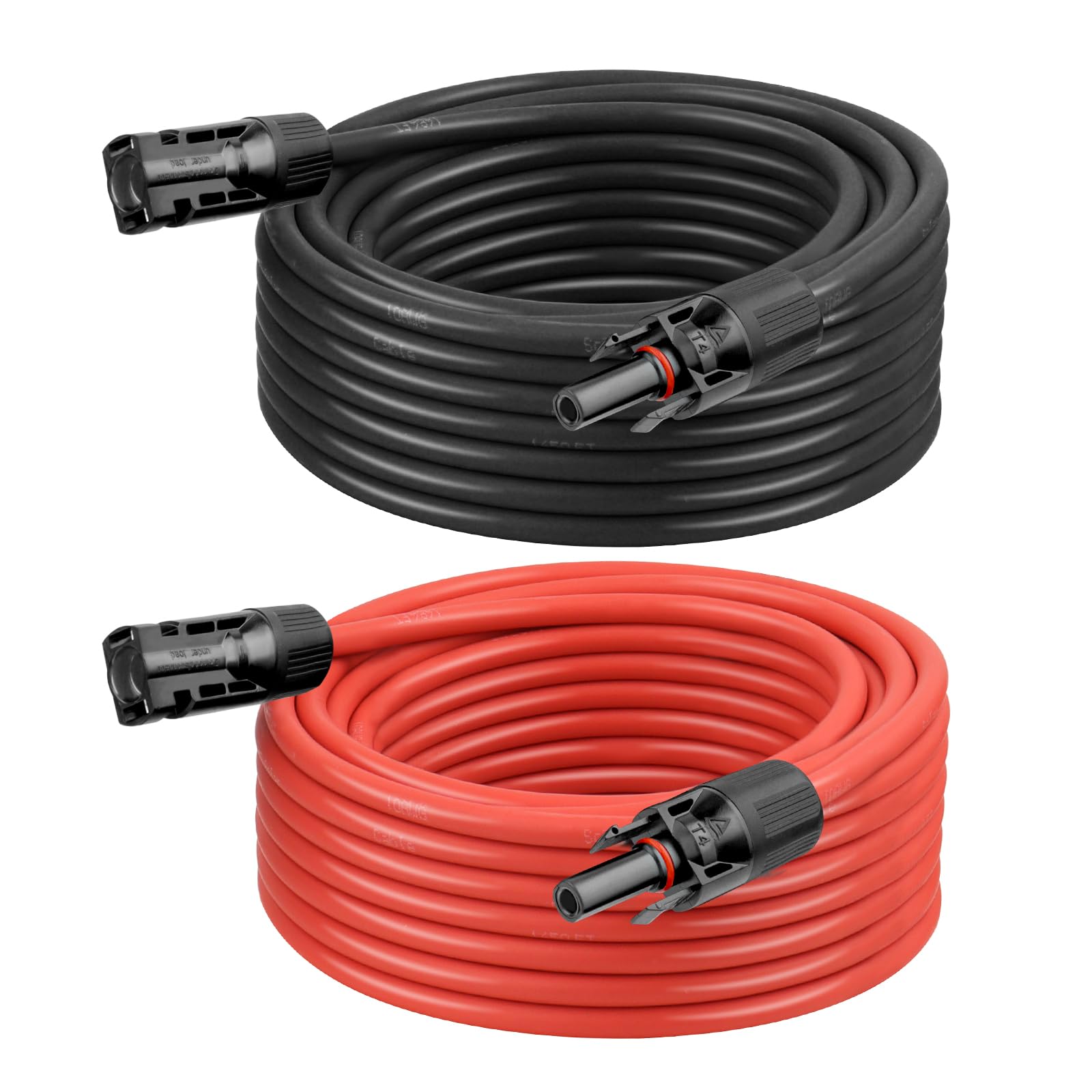 8 AWG Solar Extension Cable 50FT Black + 50FT Red, 8 Gauge Solar Panel Wire Male to Female Tinned Copper Wire for Solar Panel, Automotive, RV, Boat, Outdoors
