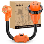 Nilight EV Adapter Cord 30 Amp to 50 Amp 4 Prong Pure Copper New Dryer Outlet to EV Plug Conversion Heavy Duty 10 Gauge Wire Nema 14-30P to 14-50R 30M/50F for Level 2 EVs Using