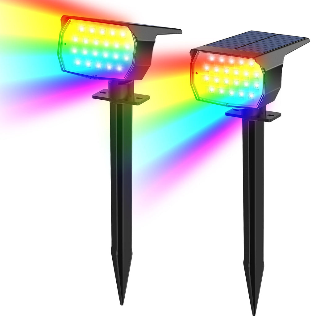 Tadyreal Solar Spot Lights Outdoor 10 Pack, [46 LED/3 Modes] Solar Landscape Spotlights Waterproof, 2-in-1 Auto On/Off Solar Powered Lights for Outside Yard Garden Wall Pathway(Cool White)