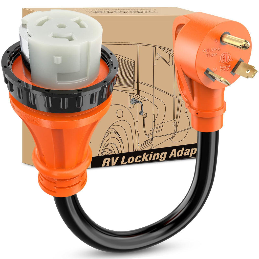 Nilight EV Adapter Cord 30 Amp to 50 Amp 4 Prong Pure Copper New Dryer Outlet to EV Plug Conversion Heavy Duty 10 Gauge Wire Nema 14-30P to 14-50R 30M/50F for Level 2 EVs Using