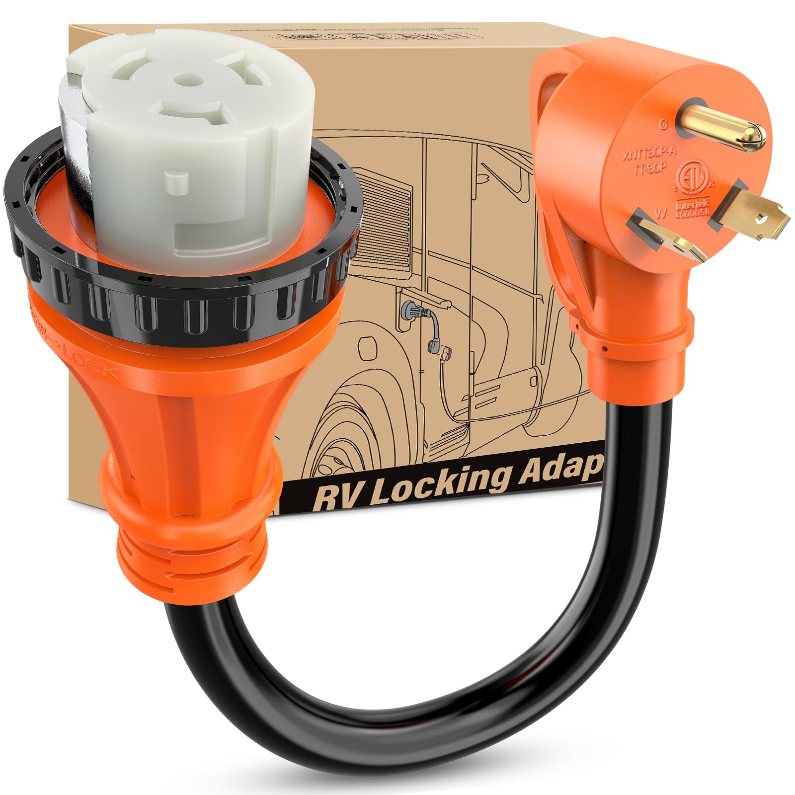 Nilight EV Adapter Cord 30 Amp to 50 Amp 4 Prong Pure Copper New Dryer Outlet to EV Plug Conversion Heavy Duty 10 Gauge Wire Nema 14-30P to 14-50R 30M/50F for Level 2 EVs Using