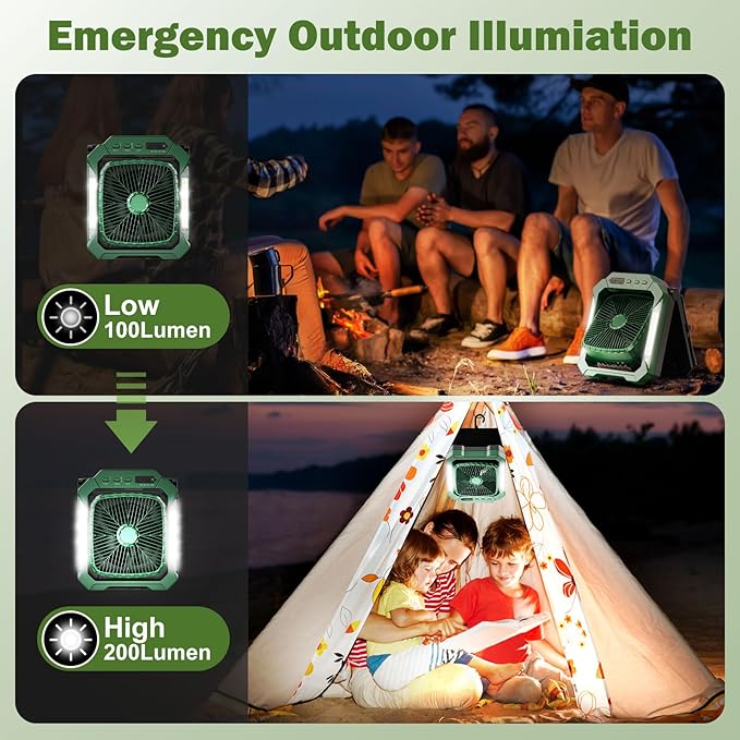 Ventilateur de camping à batterie solaire