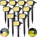 Tadyreal Solar Spot Lights Outdoor 10 Pack, [46 LED/3 Modes] Solar Landscape Spotlights Waterproof, 2-in-1 Auto On/Off Solar Powered Lights for Outside Yard Garden Wall Pathway(Cool White)