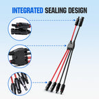 ECO-WORTHY Integrated Solar Connector 2-4 Y Branch Parallel PV Adapter Cable Wire Plug Tool Kit for Solar Panel(M/FF+F/MM)