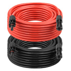 10AWG Solar Extension Cable 5FT – 2 Pack Red & Black PV Wire with Solar Connectors, 84-Strand Tinned Copper, Dual XLPE Insulated, Outdoor UV-Resistant Cable for RV, Inverter, Battery