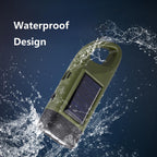 EKNBKE Hand Crank Solar LED Emergency Flashlight, Portable Mini Handheld Survival Light with USB Output for Camping Outdoor Hiking, Green